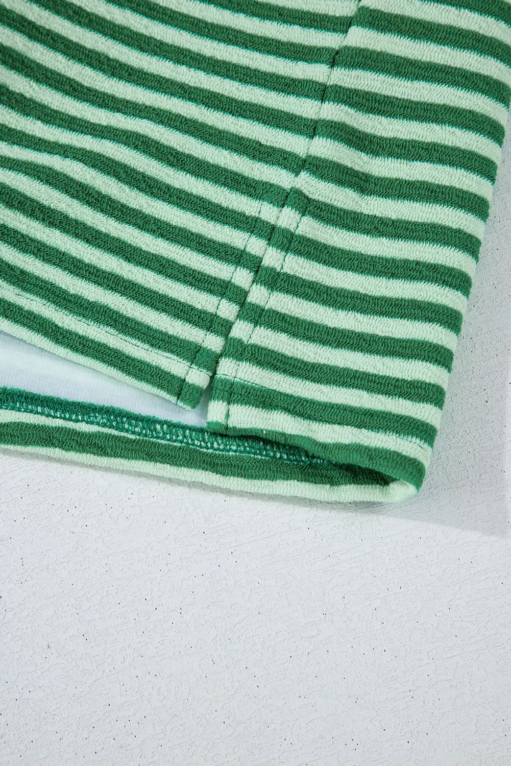 Chic green striped v-neck top - Love Salve